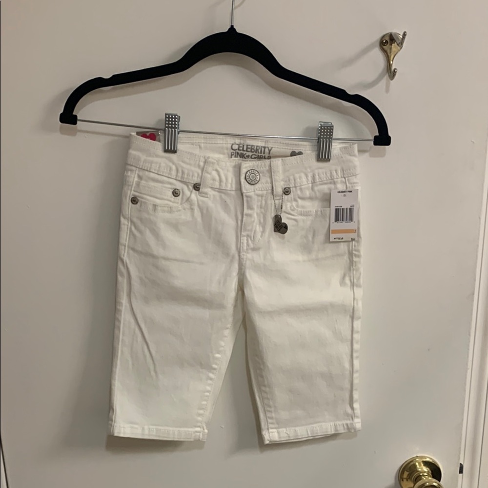 NWT-Celebrity Pink White Casual Bermuda Girls Shorts-Sz 7